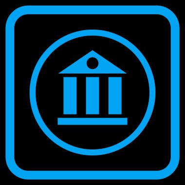 Banka Binası vektör simgesi bir çerçeve içinde