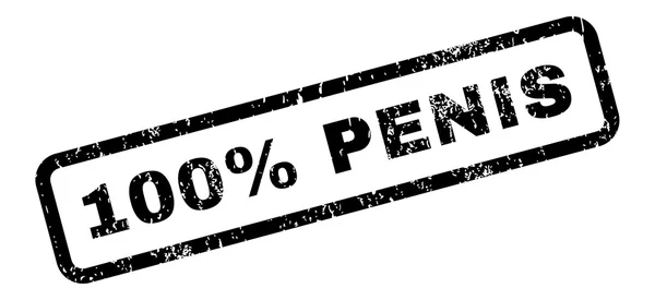 100 por ciento Sello de goma de texto del pene — Vector de stock