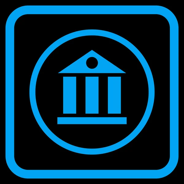 Ícone do vetor do edifício do banco em um quadro — Vetor de Stock