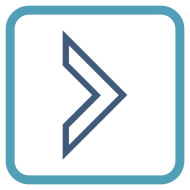 Ok ucu doğru vektör simgesi bir çerçeve içinde