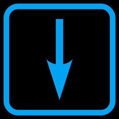 Vektör simgesi bir çerçeve içinde aşağı ok keskin