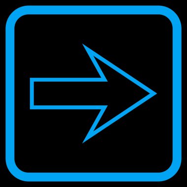 Ok sağ vektör simgesi bir çerçeve içinde