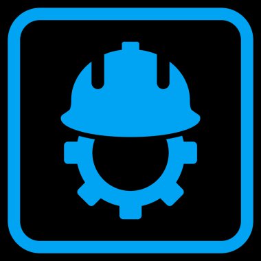 Geliştirme kask vektör simgesi bir çerçeve içinde