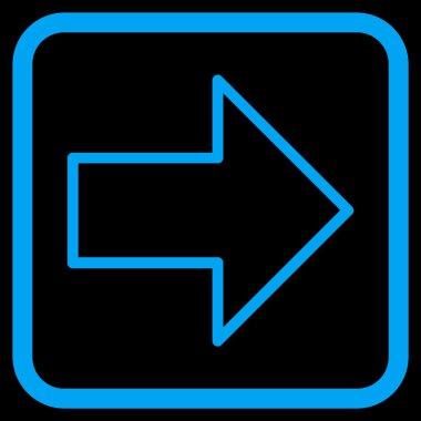 Ok sağ vektör simgesi bir çerçeve içinde