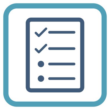 Denetim listesi sayfa vektör simgesi bir çerçeve içinde