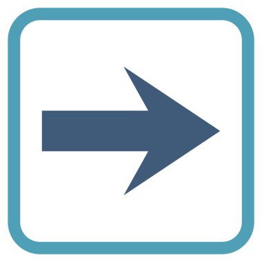 Ok sağ vektör simgesi bir çerçeve içinde