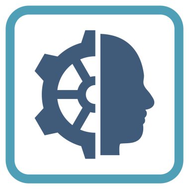 Cyborg dişli vektör simgesi bir çerçeve içinde