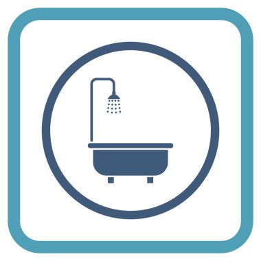 Duş Banyo vektör simgesi bir çerçeve içinde