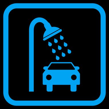 Araba duş vektör simgesi bir çerçeve içinde