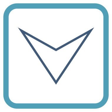 Vektör simgesi bir çerçeve içinde aşağı ok ucu