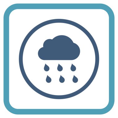 Yağmur bulutu vektör simgesi bir çerçeve içinde