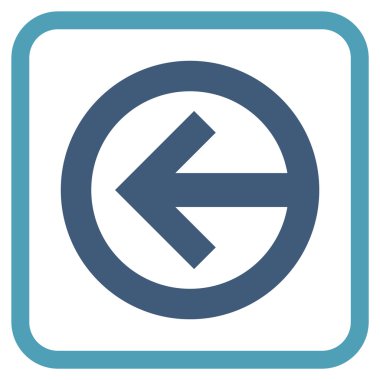 Yön sol vektör simgesi bir çerçeve içinde