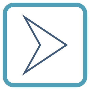 Ok ucu doğru vektör simgesi bir çerçeve içinde