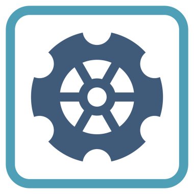 Dişli vektör simgesi bir çerçeve içinde