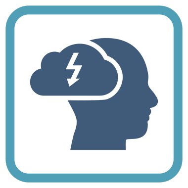 Beyin fırtınası vektör simgesi bir çerçeve içinde