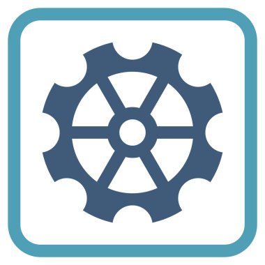 Dişli vektör simgesi bir çerçeve içinde