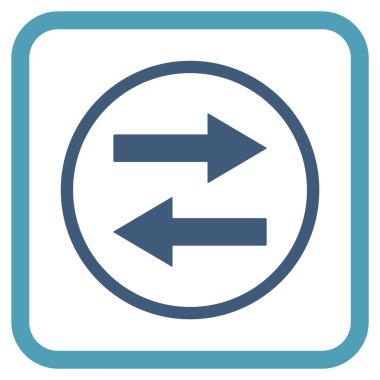 Yatay Çevir ok simge bir çerçeve içinde vektör