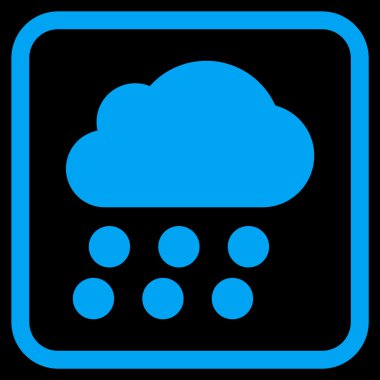 Yağmur bulutu vektör simgesi bir çerçeve içinde