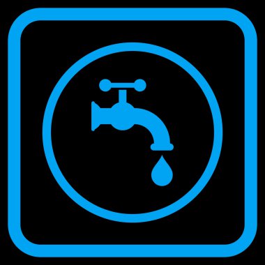 Su dokunun vektör simgesi bir çerçeve içinde