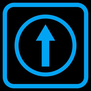 Bir çerçeve içinde yukarı yönlü ok vektör simgesi