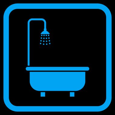 Duş Banyo vektör simgesi bir çerçeve içinde
