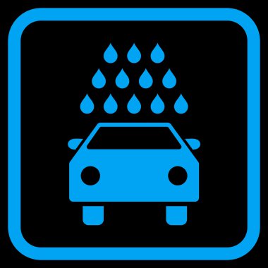 Oto yıkama vektör simgesi bir çerçeve içinde