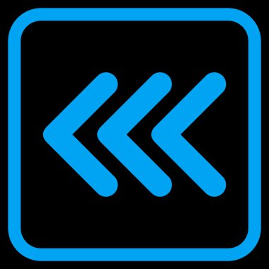 Ok ucu sol vektör simgesi bir çerçeve içinde üçlü