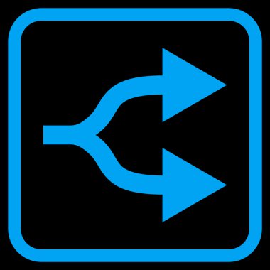 Split okları doğru vektör simgesi bir çerçeve içinde