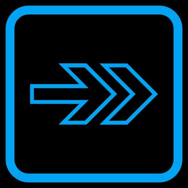 Yöne doğru vektör simgesi bir çerçeve içinde