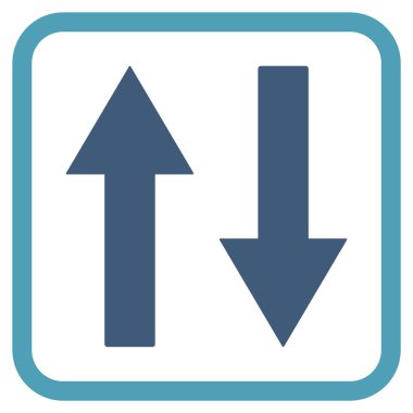 Dikey Çevir ok simge bir çerçeve içinde vektör