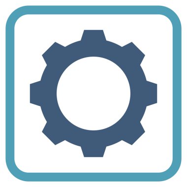 Dişli vektör simgesi bir çerçeve içinde