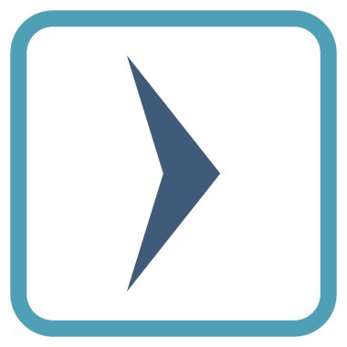 Ok ucu doğru vektör simgesi bir çerçeve içinde