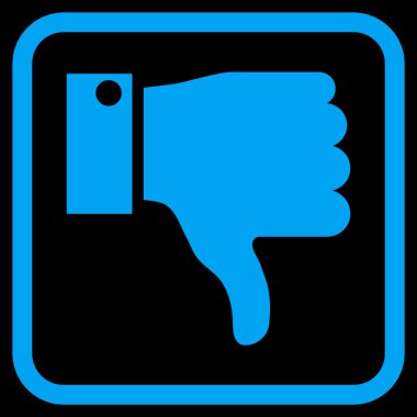 Vektör simgesi bir çerçeve içinde aşağı parmak