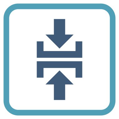 Basın düşey yönde vektör simgesi bir çerçeve içinde