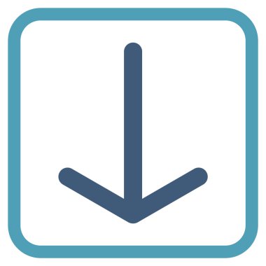 Vektör simgesi bir çerçeve içinde aşağı ok