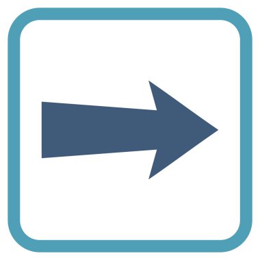 Ok sağ vektör simgesi bir çerçeve içinde