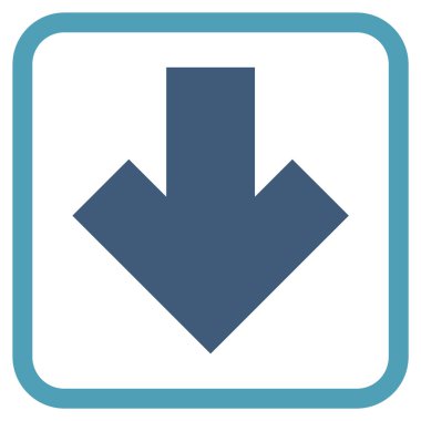 Vektör simgesi bir çerçeve içinde aşağı ok