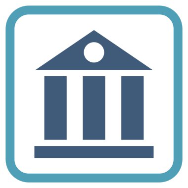 Banka Binası vektör simgesi bir çerçeve içinde