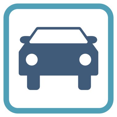 Araba vektör simgesi bir çerçeve içinde