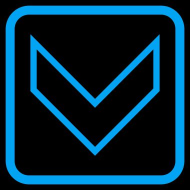 Vektör simgesi bir çerçeve içinde aşağı ok ucu