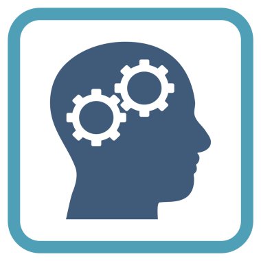 Beyin Gears vektör simgesi bir çerçeve içinde