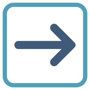 Ok sağ vektör simgesi bir çerçeve içinde