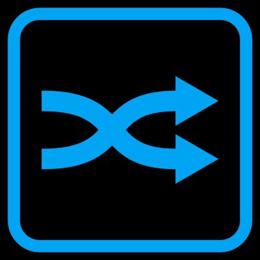 Shuffle okları doğru vektör simgesi bir çerçeve içinde