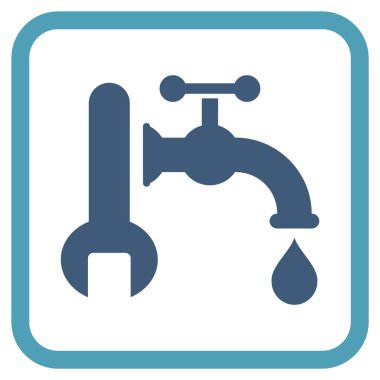 Sıhhi tesisat vektör simgesi bir çerçeve içinde