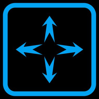 Genişletin okları vektör simgesi bir çerçeve içinde