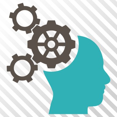 Beyin mekanik vektör simgesi