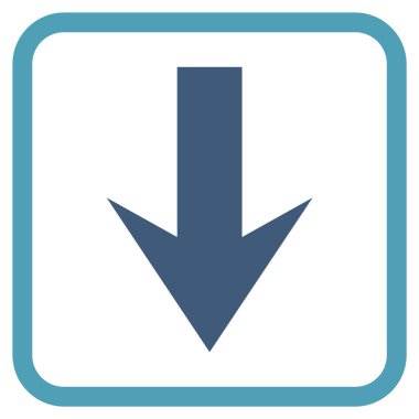 Vektör simgesi bir çerçeve içinde aşağı ok