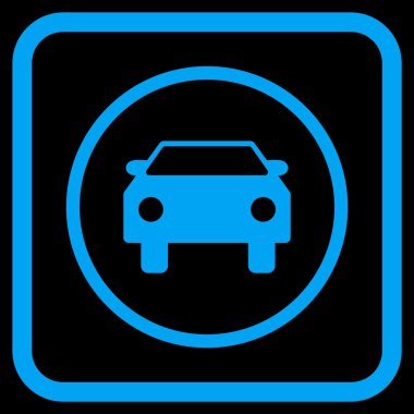 Araba vektör simgesi bir çerçeve içinde