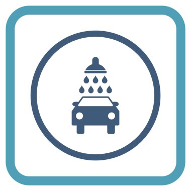 Oto yıkama vektör simgesi bir çerçeve içinde