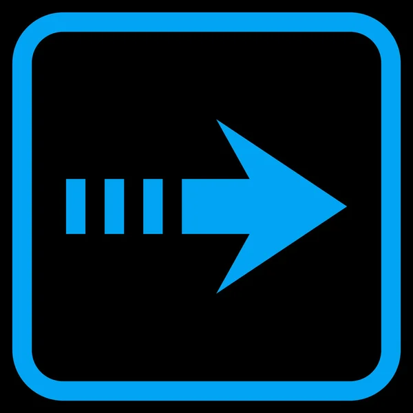 Envoyer l'icône vectorielle droite dans un cadre — Image vectorielle